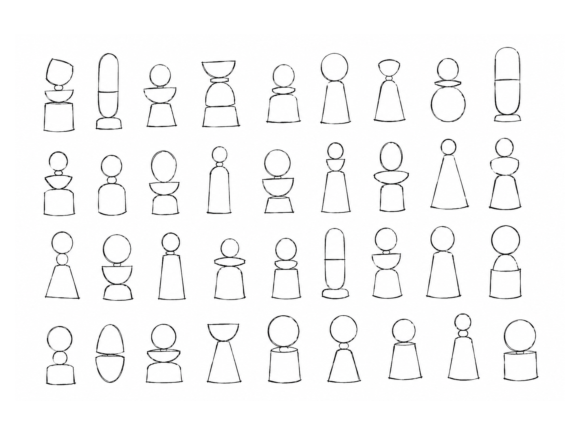 Mapping — hand-drawn silhouettes